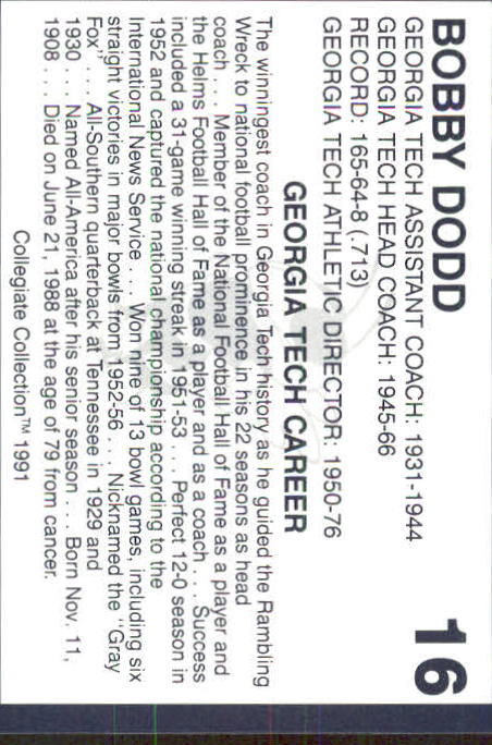 Georgia Tech Collegiate Collection 1991 (elige la tarjeta de la lista) C138 10-24 - Imagen 67 de 373
