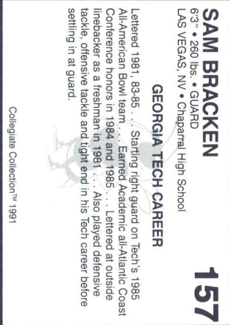 Georgia Tech Collegiate Collection 1991 (elige la tarjeta de la lista) C138 10-24 - Imagen 311 de 373