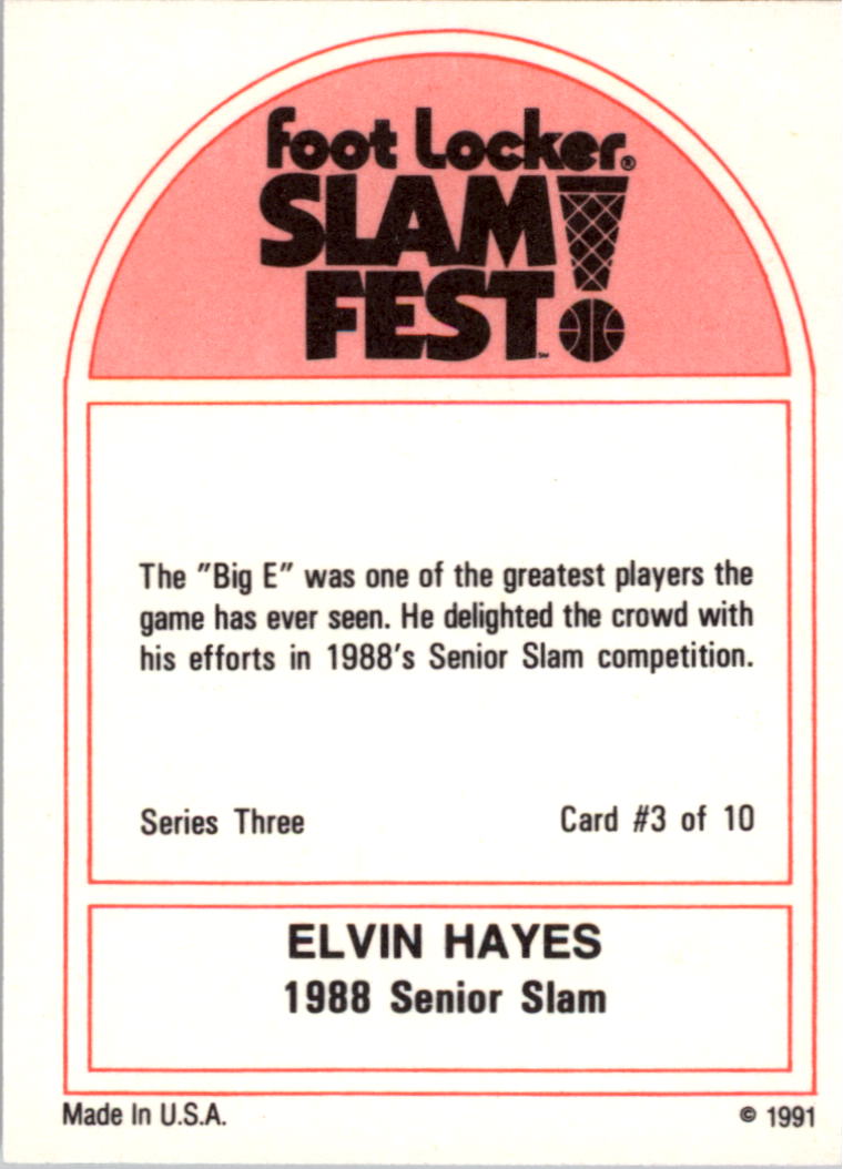 1991 Foot Locker Slam Fest #3-3 Elvin Hayes BK back image