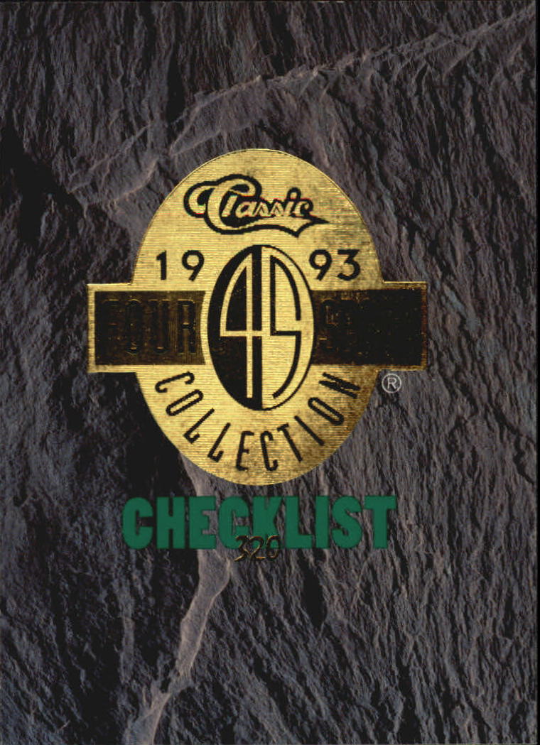 1993 Classic Four Sport #320 Checklist 1
