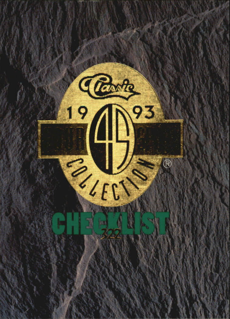 1993 Classic Four Sport #322 Checklist 3