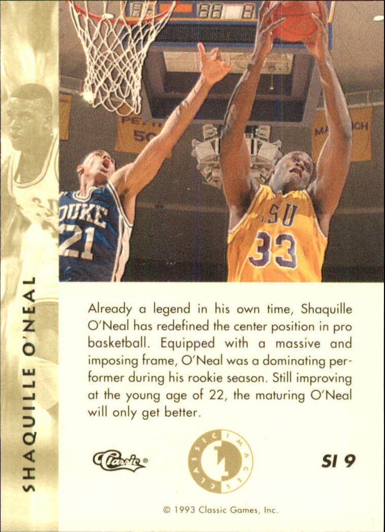 1993-94 Images Four Sport Sudden Impact #SI9 Shaquille O'Neal back image