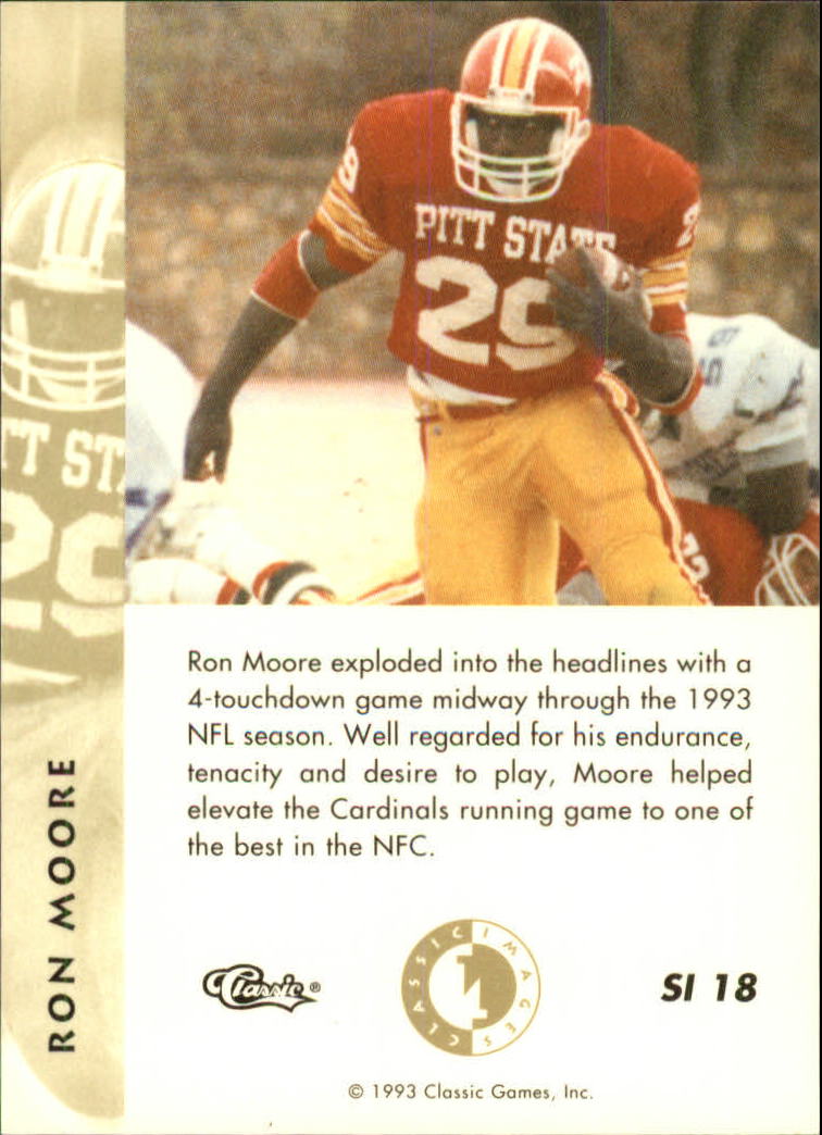 1993-94 Images Four Sport Sudden Impact #SI18 Ron Moore back image