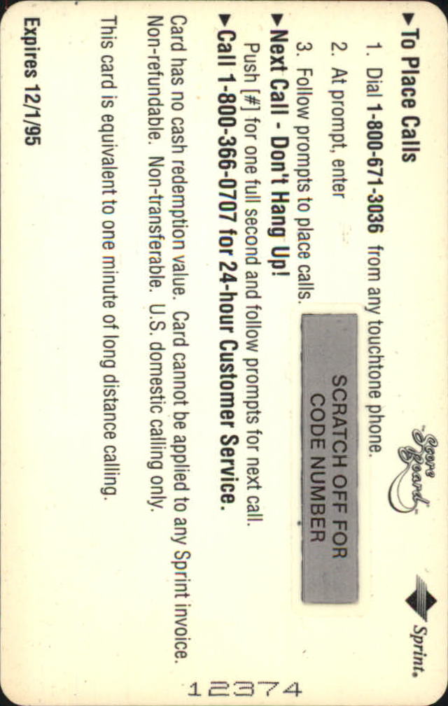 1994-95 Assets Phone Cards One Minute #6 Marshall Faulk back image