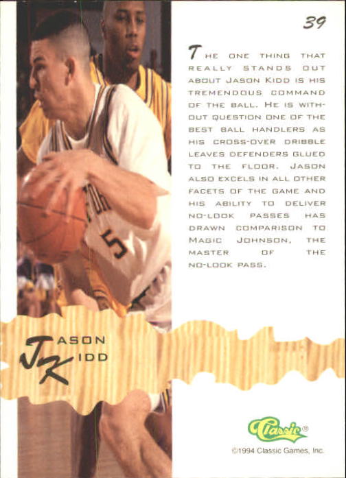 1994-95 Assets #39 Jason Kidd back image