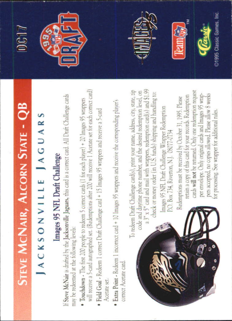 1995 Images Four Sport Draft Challenge #DC17 Steve McNair back image