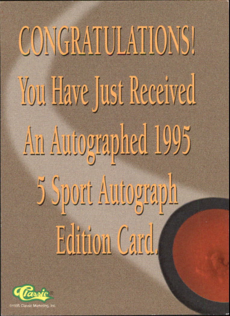 1995 Classic Five Sport Autographs #133 Petr Buzek back image