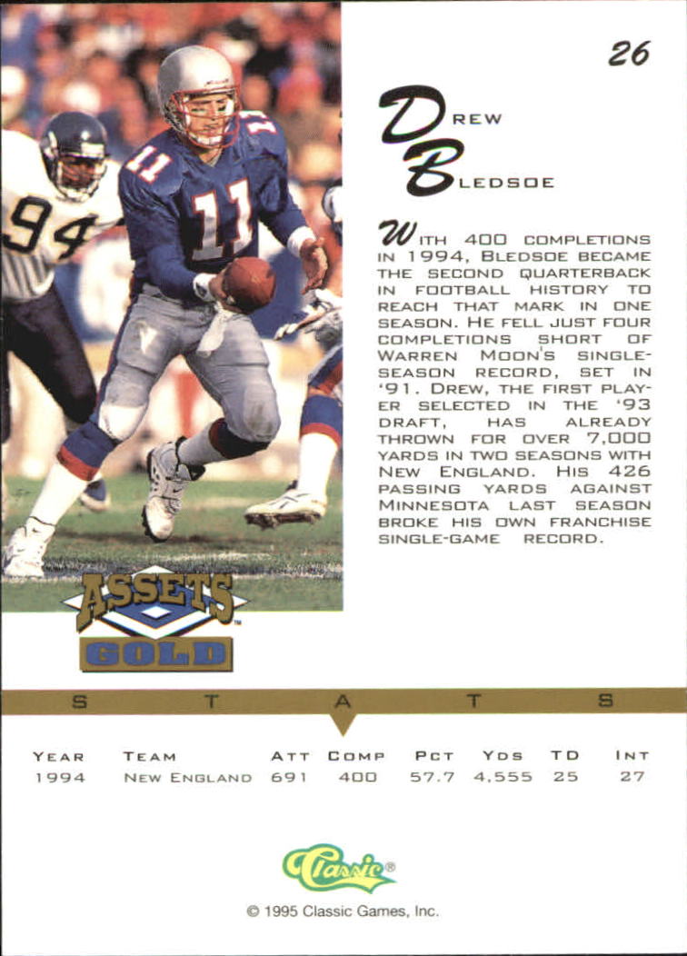 1995 Assets Gold #26 Drew Bledsoe back image