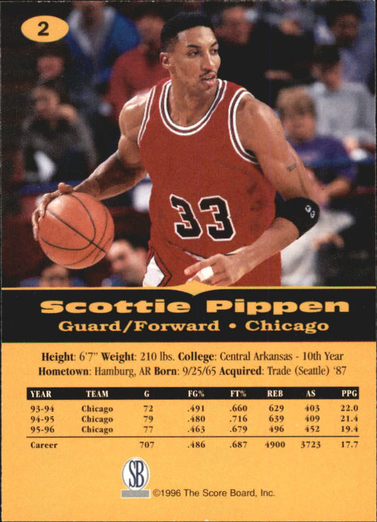 1996-97 Score Board All Sport PPF #2 Scottie Pippen back image