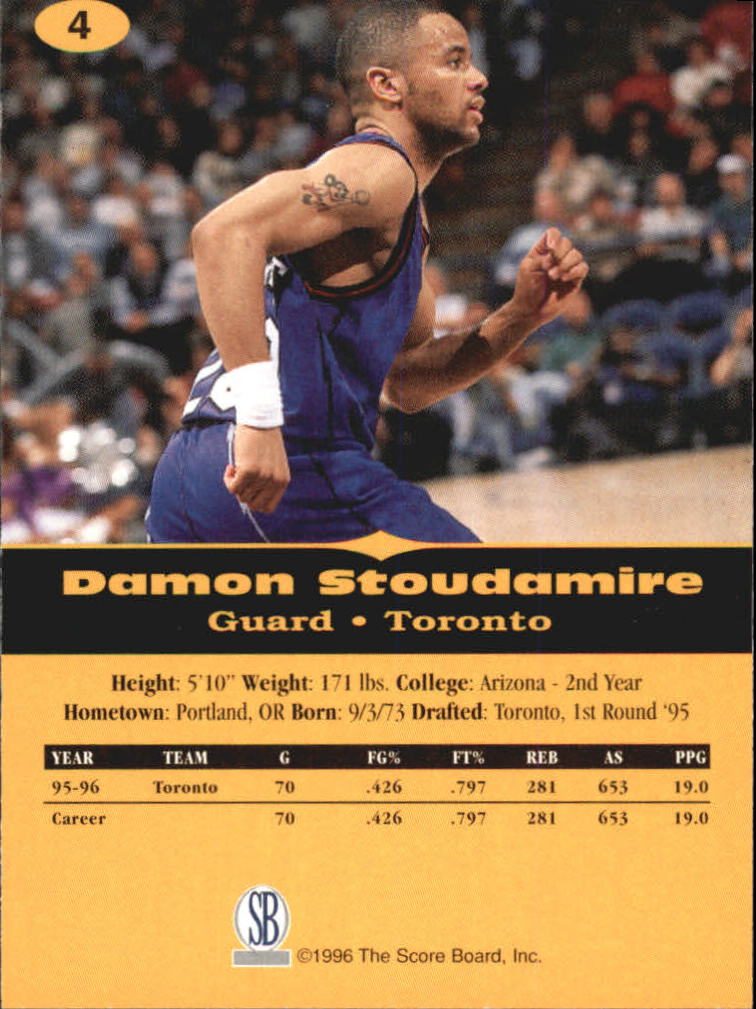 1996-97 Score Board All Sport PPF #4 Damon Stoudamire back image