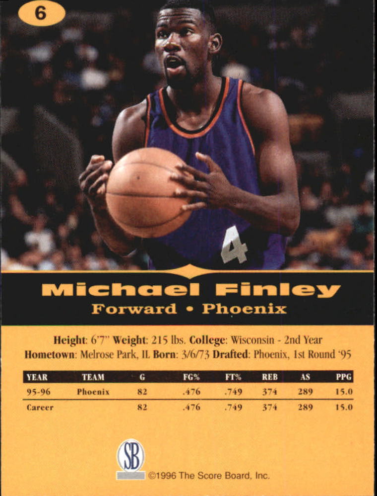 1996-97 Score Board All Sport PPF #6 Michael Finley back image