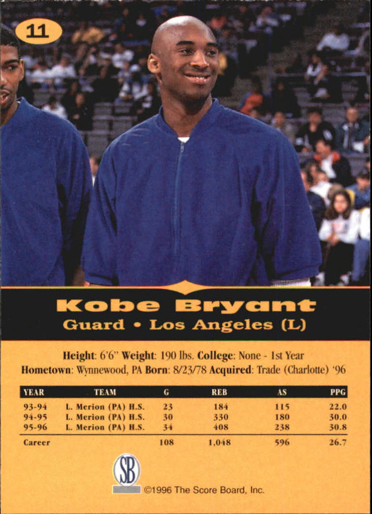 Kobe Bryant 1996-97 Score Board All Sport PPF #185 RC