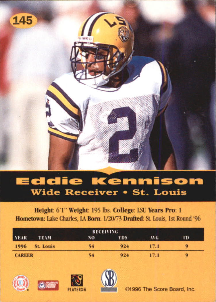 1996-97 Score Board All Sport PPF #145 Eddie Kennison back image