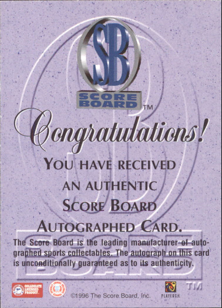 1996-97 Score Board Autographed Collection Autographs Gold #33 Leeland McElroy back image