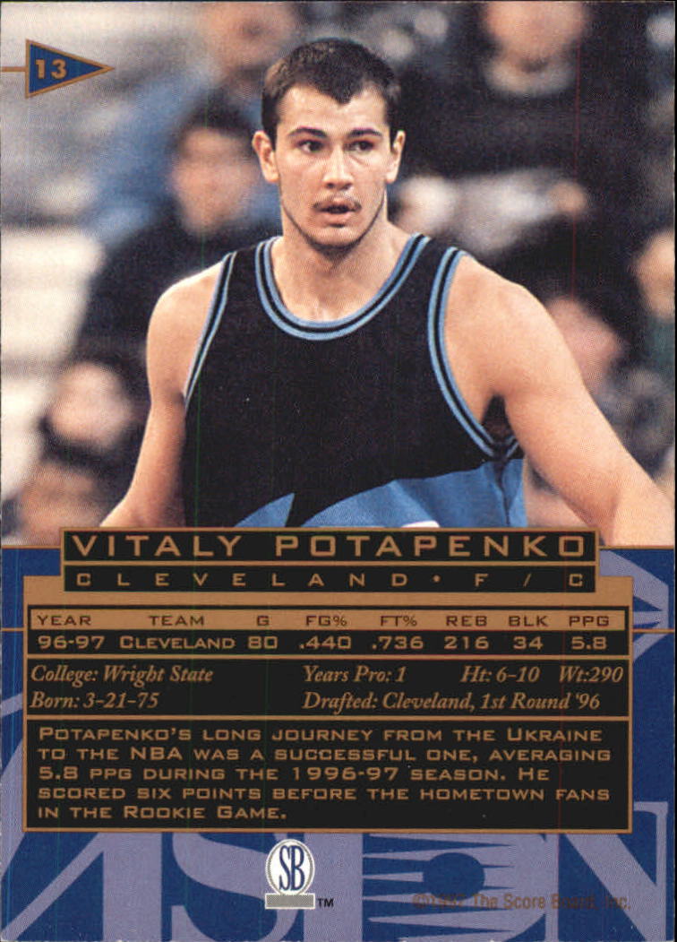 1997 Visions Signings #13 Vitaly Potapenko back image