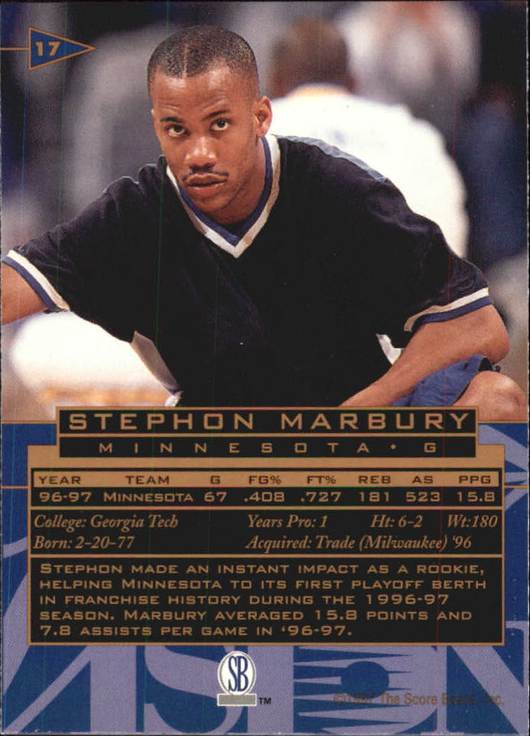 1997 Visions Signings #17 Stephon Marbury back image