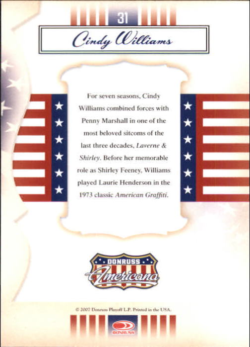 2007 Americana #31 Cindy Williams back image
