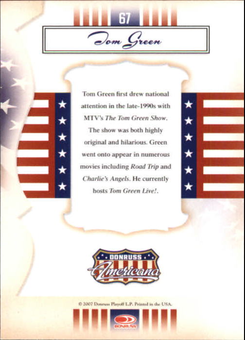 2007 Americana #67 Tom Green back image