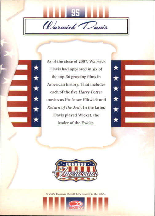 2007 Americana #95 Warwick Davis back image