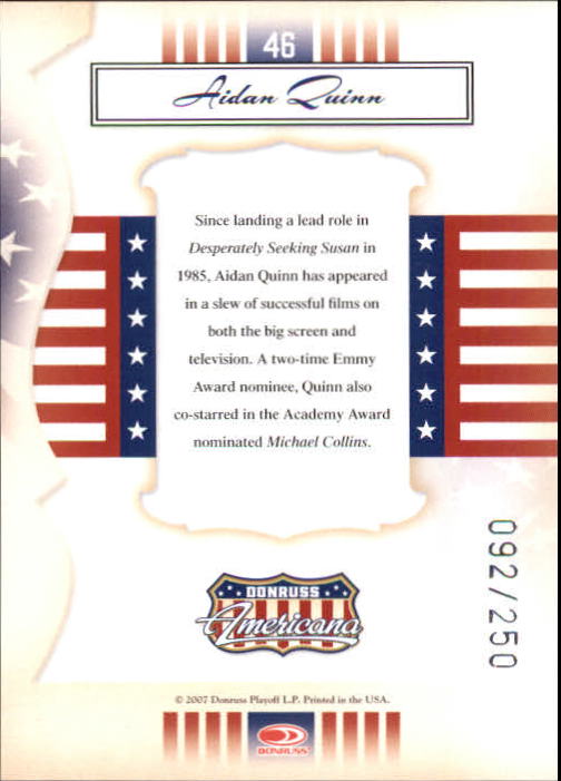 2007 Americana Silver Proofs #46 Aidan Quinn back image