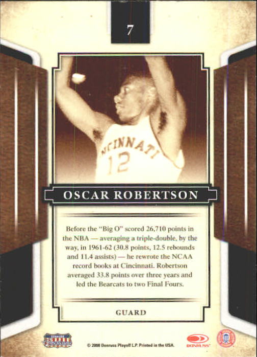2008 Donruss Sports Legends #7 Oscar Robertson back image