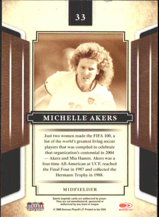 2008 Donruss Sports Legends #33 Michelle Akers back image