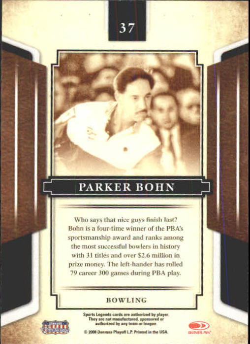2008 Donruss Sports Legends #37 Parker Bohn back image