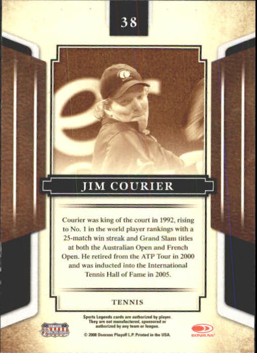 2008 Donruss Sports Legends #38 Jim Courier back image