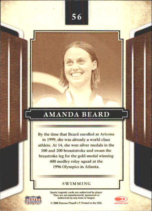 2008 Donruss Sports Legends #56 Amanda Beard back image