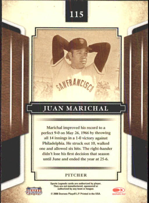 2008 Donruss Sports Legends #115 Juan Marichal back image