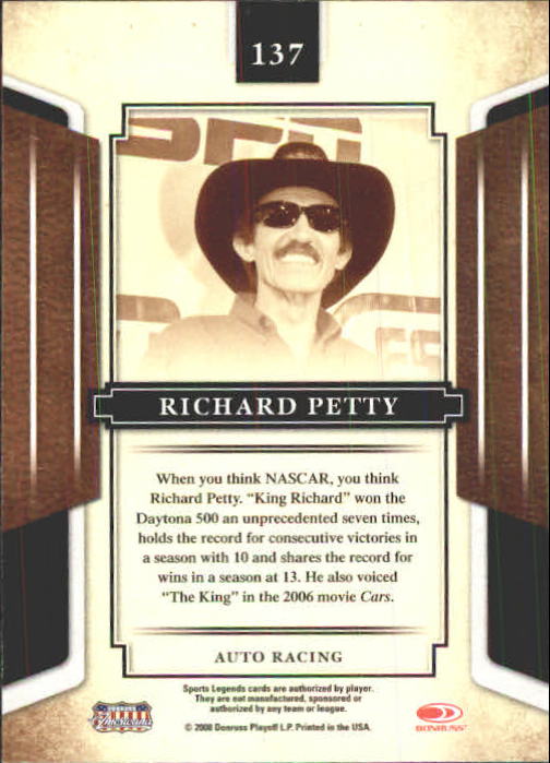 2008 Donruss Sports Legends #137 Richard Petty back image