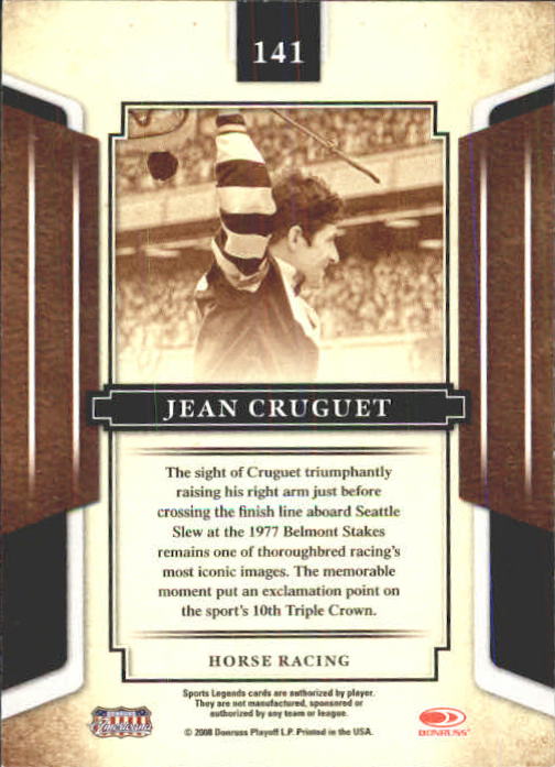 2008 Donruss Sports Legends #141 Jean Cruguet back image