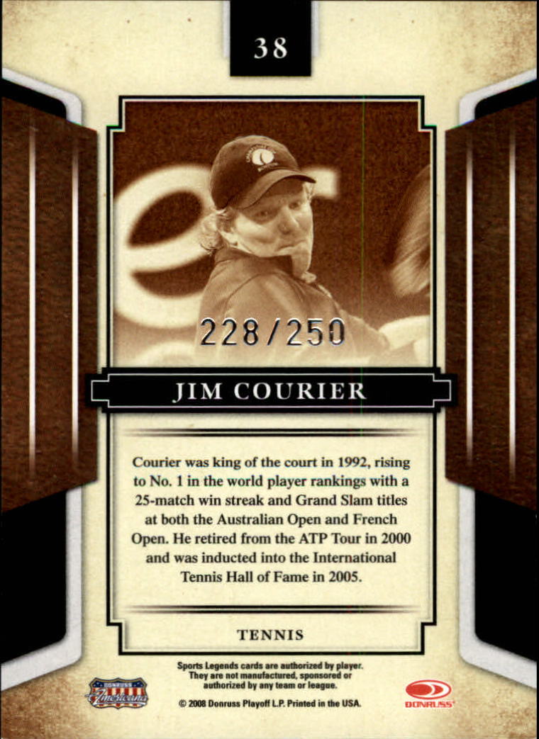 2008 Donruss Sports Legends Mirror Red #38 Jim Courier back image