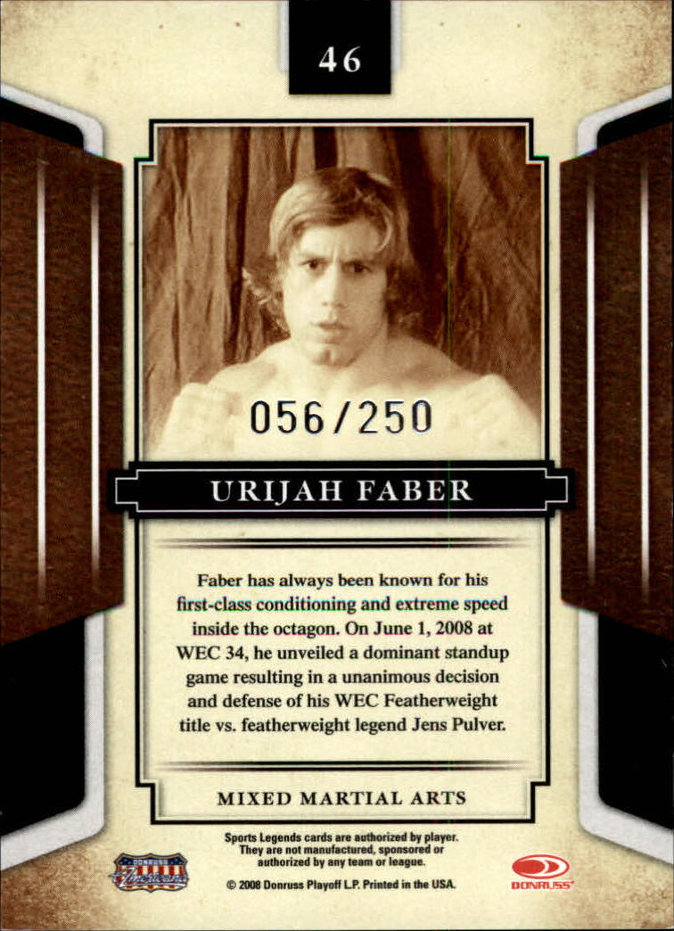 2008 Donruss Sports Legends Mirror Red #46 Urijah Faber back image
