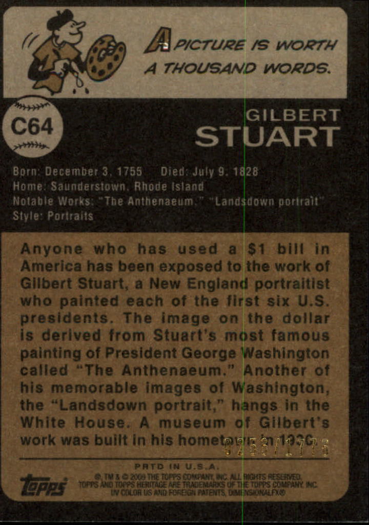 2009 Topps American Heritage Chrome #C64 Gilbert Stuart back image