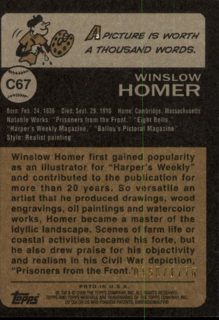 2009 Topps American Heritage Chrome #C67 Winslow Homer back image