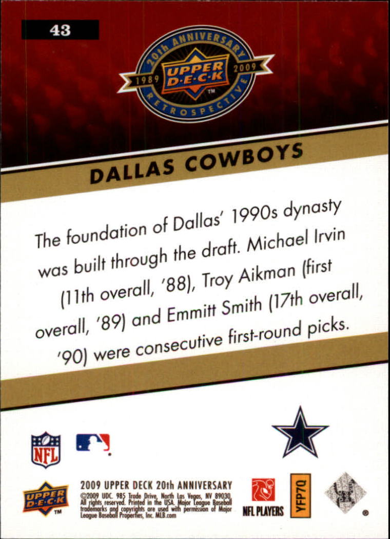 2009 Upper Deck 20th Anniversary #43 Dallas Cowboys back image