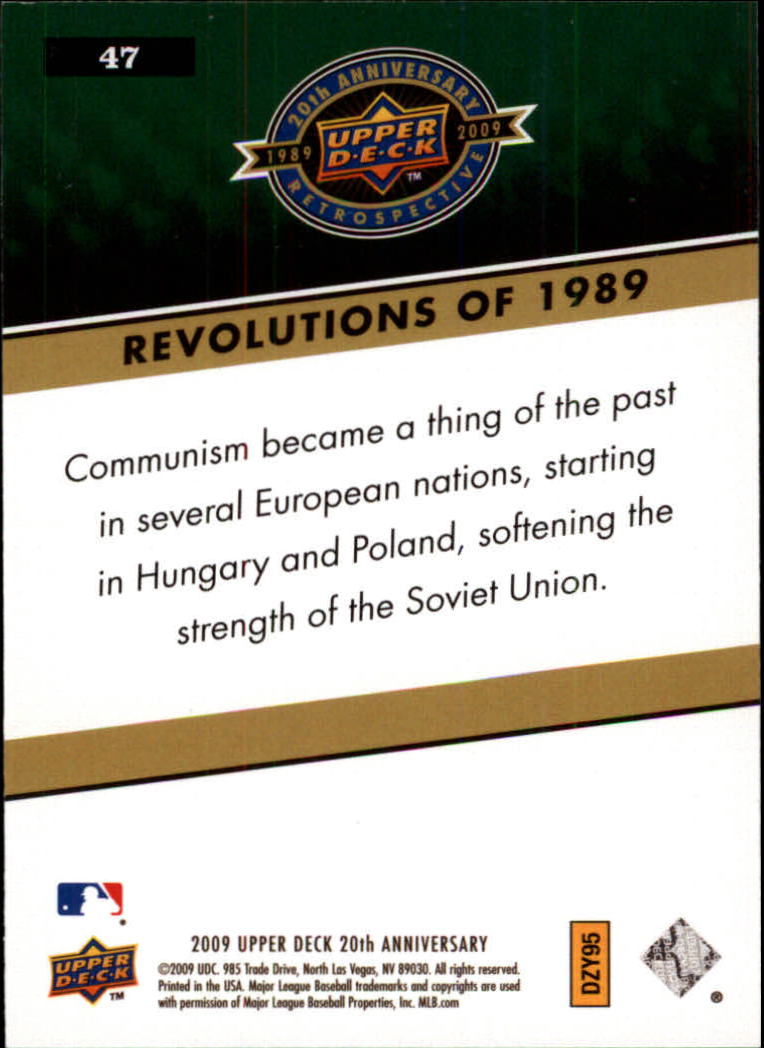 2009 Upper Deck 20th Anniversary #47 Revolutions of 1989 back image