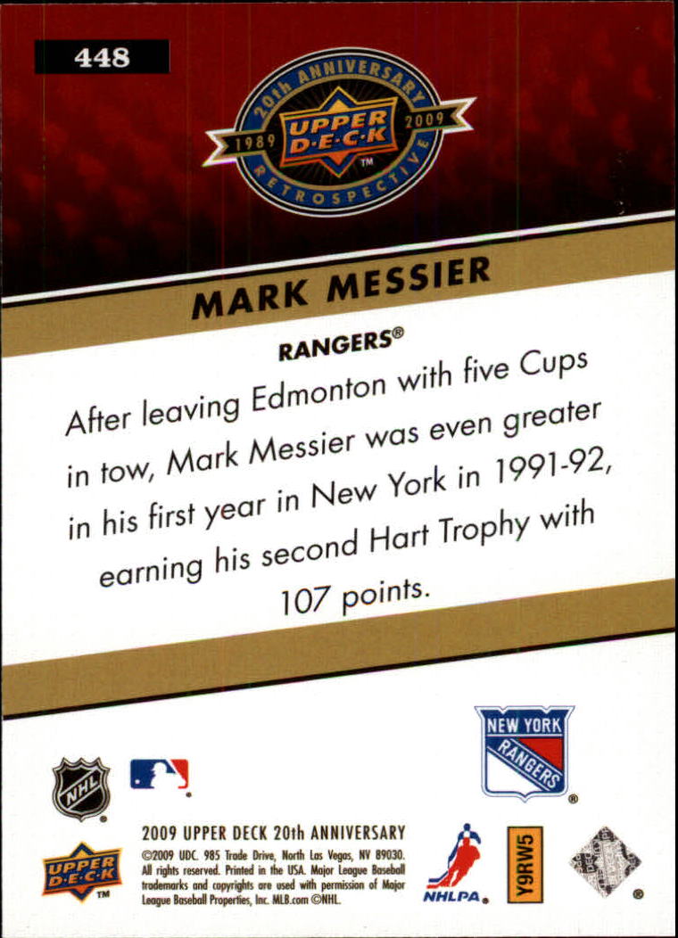 2009 Upper Deck 20th Anniversary #448 Mark Messier back image