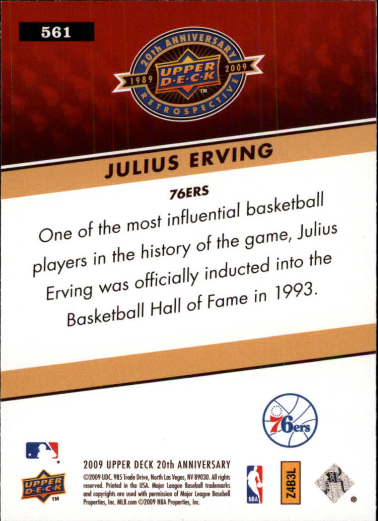 2009 Upper Deck 20th Anniversary #561 Julius Erving back image