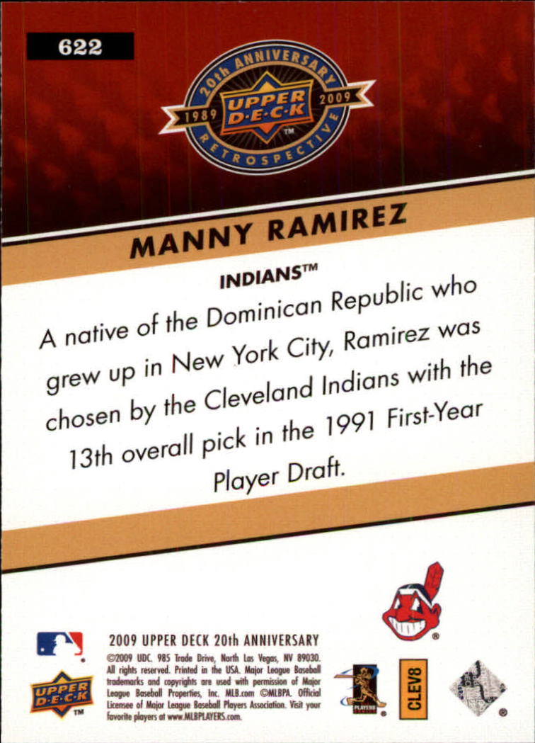 2009 Upper Deck 20th Anniversary #622 Manny Ramirez back image
