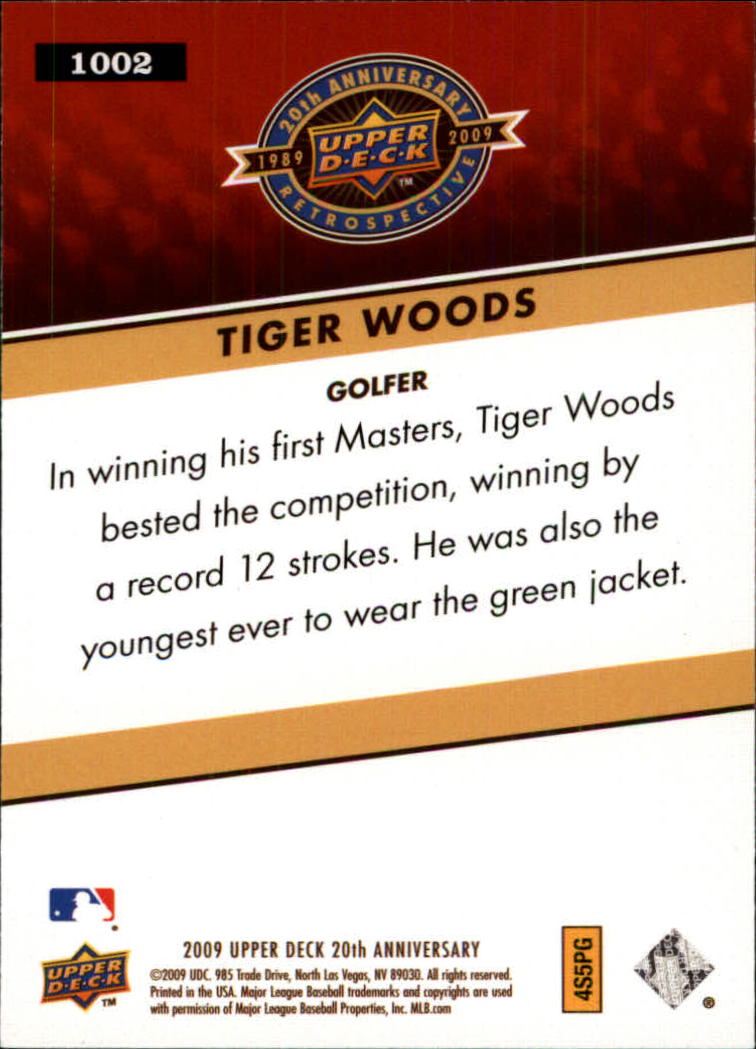 2009 Upper Deck 20th Anniversary #1002 Tiger Woods back image