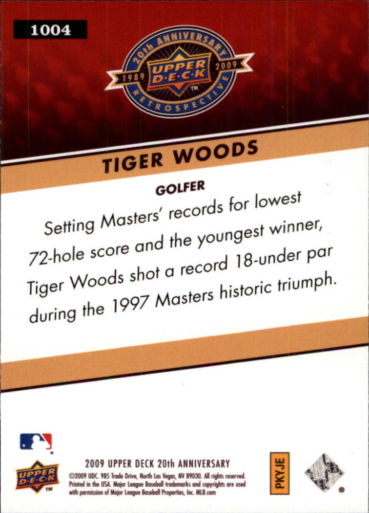 2009 Upper Deck 20th Anniversary #1004 Tiger Woods back image