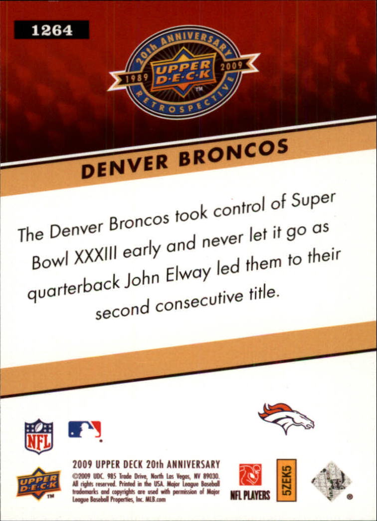 2009 Upper Deck 20th Anniversary #1264 Denver Broncos back image