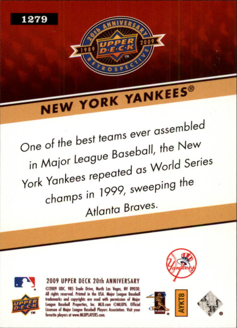 2009 Upper Deck 20th Anniversary #1279 New York Yankees back image