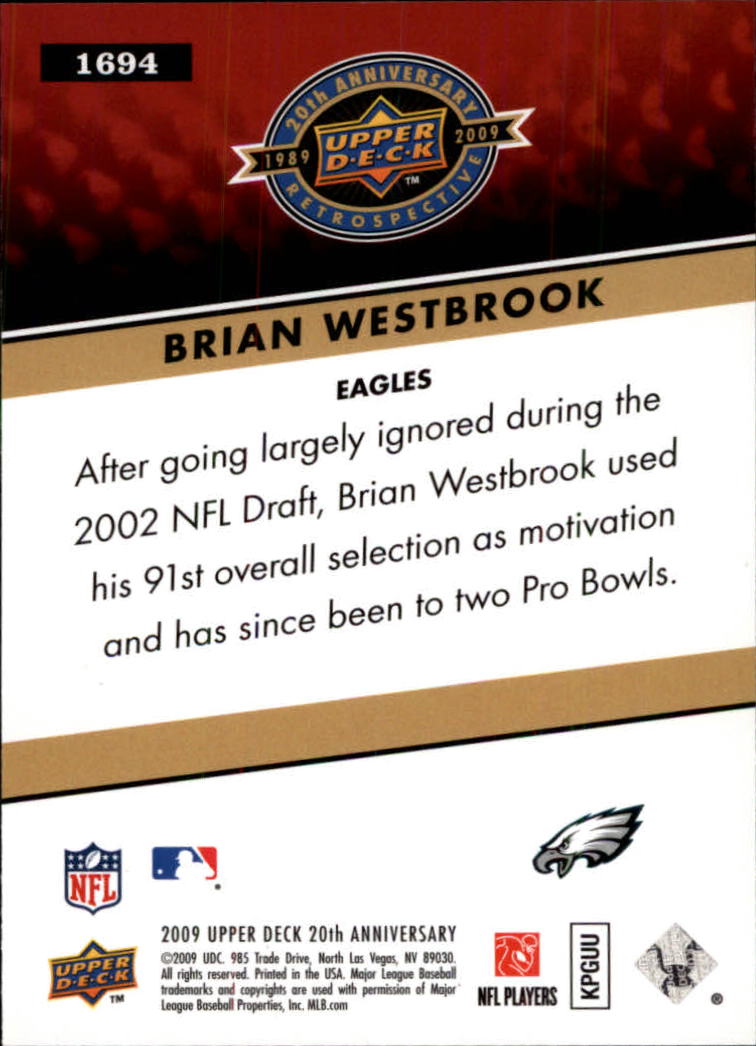 2009 Upper Deck 20th Anniversary #1694 Brian Westbrook back image