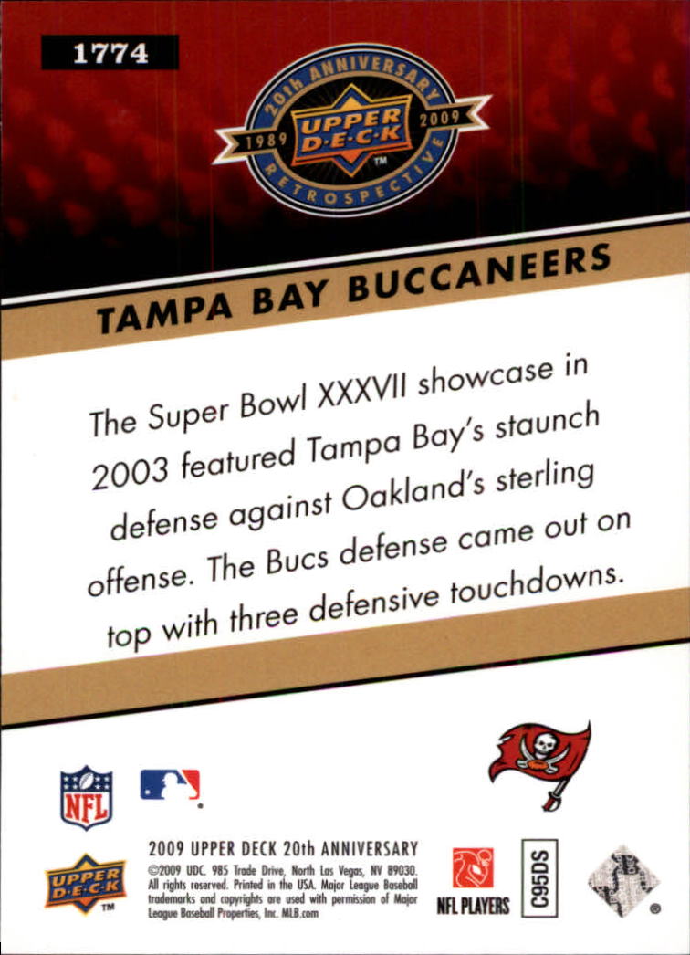 2009 Upper Deck 20th Anniversary #1774 Tampa Bay Buccaneers back image