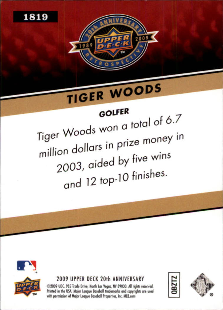 2009 Upper Deck 20th Anniversary #1819 Tiger Woods back image
