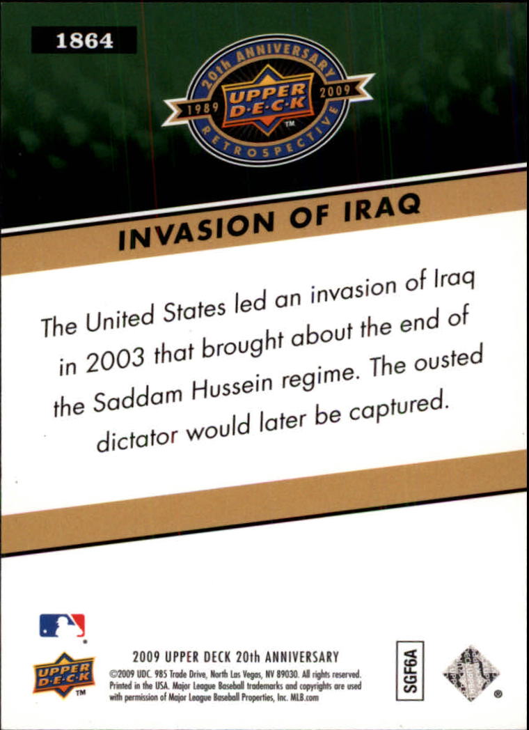 2009 Upper Deck 20th Anniversary #1864 United States Enters Baghdad back image