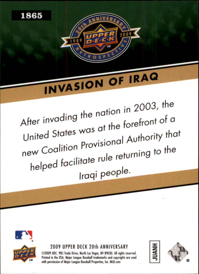 2009 Upper Deck 20th Anniversary #1865 United States Enters Baghdad back image